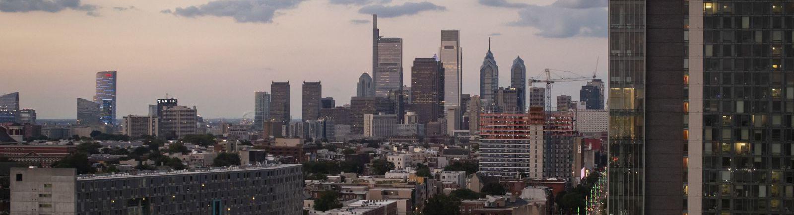 The Philadelphia skyline as seen from Temple Main Campus.