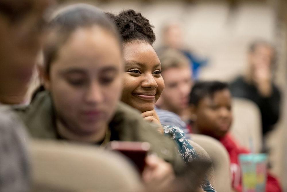 Temple students pay close attention during a lecture.